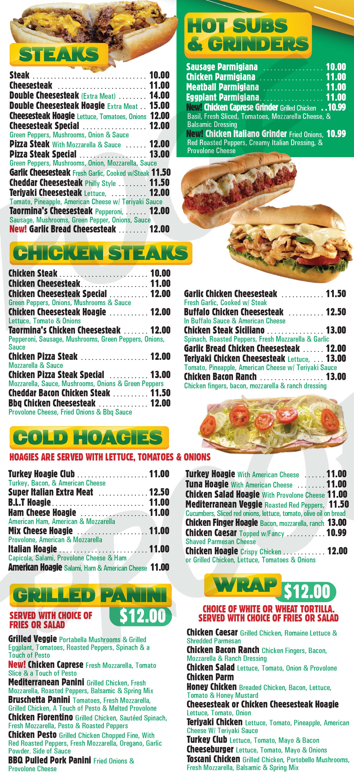 A & Steak & Entrees 